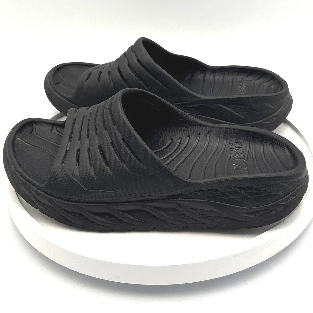 Hoka One One Ora Recovery Slide 2 Black Mens 7 Womens 9 Athletic Sandals 1099673